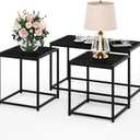 Furinno Camus Modern Living Room Coffee Table with 2 End Tables Set, Americano