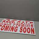 Juexica 12 Pcs Real Estate Rider Signs 6" x 17.2" Open House Signs for Real Estate Double Sided Waterproof Plastic Coming Soon Sold Sign Bundle with 24 Stakes 6 Different Messages Supplies, Red Letter