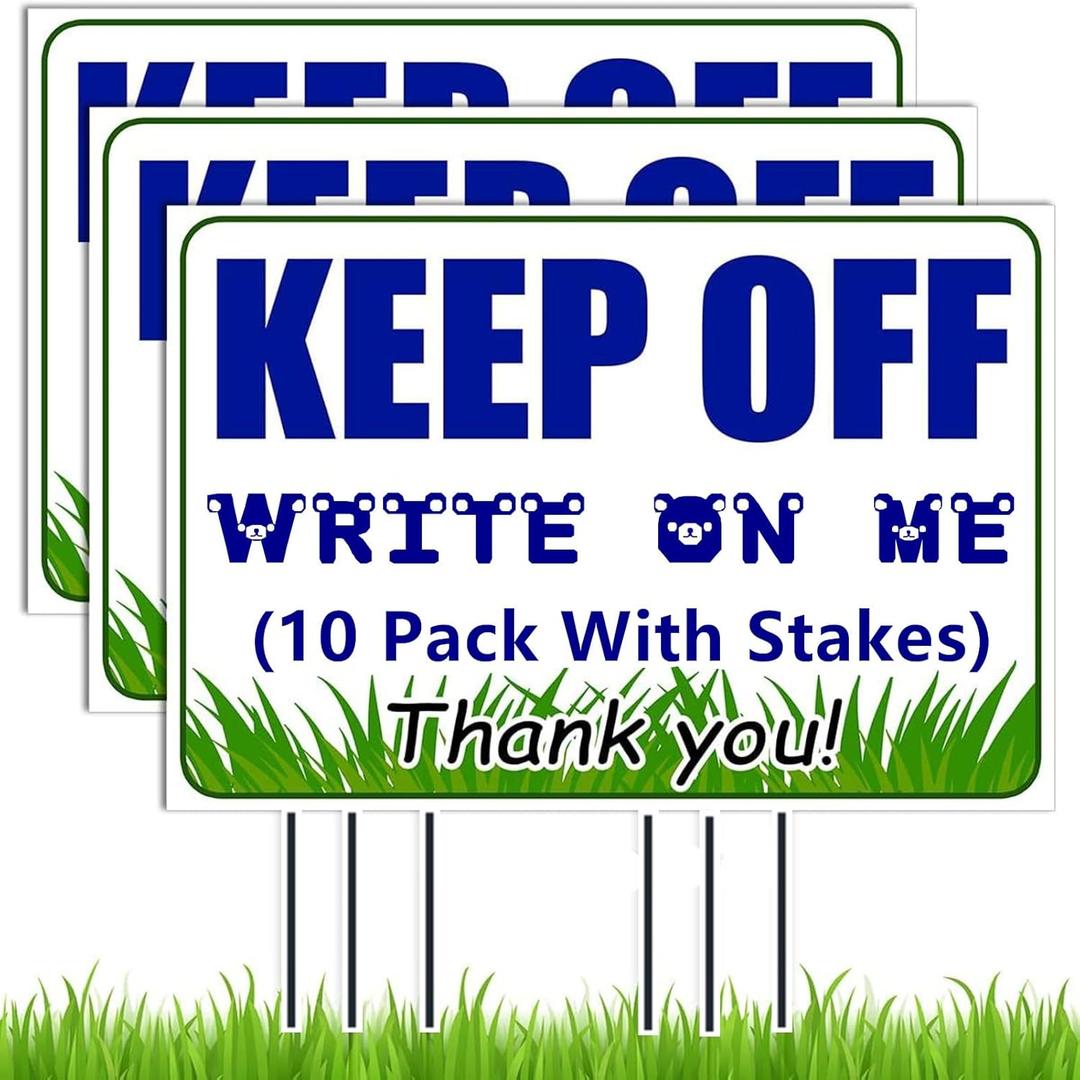 10 Pack 18 x 12 Inches White-Corrugated-Plastic-Yard-Sign-with-Stakes for Birthday, Real Estate Garage Sale Signs, Rent, Guidepost Decorations, Christmas