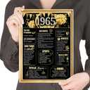 6 x ZZDWLDHA 59th Birthday Decorations for Women or Men, Classy Vintage Table Decor, Birthday Card Poster for Him or Her Turning 59 Years Old, Back in 1965Unframed