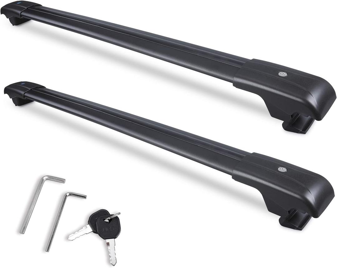Autekcomma Max Loading 260lb Heavy Duty Lockable Roof Rack Cross Bars Replacement for Forester 2014-2024/ Crosstrek 2013-2017/Impreza 2012-2021 Black with Anti-Theft Locks (ONLY FIT Factory Rails)