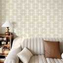 2 x Heroad Peel and Stick Wallpaper Boho Wallpaper Beige Orange Geometric Striped Boho Contact Paper Removable Wall Paper Self-Adhesive for Bedroom Cabinets Decoration Thicken Vinyl 17.3" x 78.7"