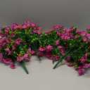 Ivydale 4 PCS Artificial Hanging Flowers Fake Plants Outdoor,Silk Morning Glory Faux Flowers with Eucalyptus Leaves,UV Resistant Realistic Hanging Petunias Plants for Home Garden Decor (Fuchsia)