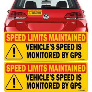 Magnetic Sign 2-Pack Vehicle Speed is Monitored by GPS | Speed Limits are Maintained Safety Magnet 10"x3.5" Reflective Warning Decal for Car Truck Van Fleet Commercial Vehicles Durable Weatherproof
