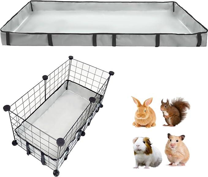 Guinea Pig Cage Liner Tarp Bottom Waterproof and Washable Base Also for Rabbits, Bunny, Chinchesillas, Hedgehog, Ferrets and Other Small Animals 10"x24"