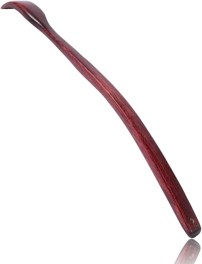 ITCHY-BAN Oversized Wooden Back Scratcher: 18'' Extended Curved Handle for Better Reach, Handcrafted to Perfection, Instant Itch Relief, Gentle on Skin Leave No Scratch Marks (Brown)