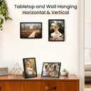 upsimples 5x7 Picture Frame Set of 3, Made of High Definition Glass for 5 x 7 Black Frames, Wall and Tabletop Display Thin Border Photo Frame for Home Dcor