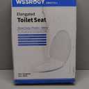 Toilet seat Elongated with Slow Close Hinges, Four Bumpers Never Loosen and Easily Remove, Two Sets of Parts, Plastic, White