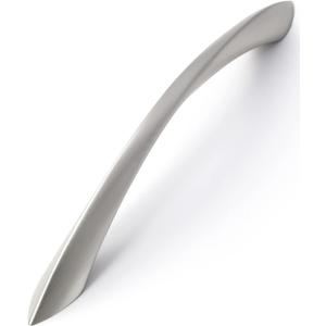 2 Pack Brushed Nickel Cabinet Pulls 6.3 Inch Arch Twisted Silver Handles Drawer Kitchen Cupboard Bathroom Dresser Cabinet Hardware Zinc Alloy