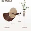 3D Round Wall Art for Dining Room, Modern Textured Circular Wall Decor, 24"L x 18.5"W