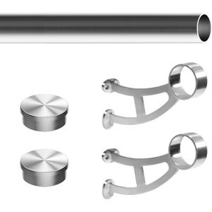 Bar Foot Rail Kit 4ft, 304 Stainless Steel Satin Finish 2" O.D Tubing with Wall Mount Bracket Hardware, Undercounter Foot Railing for Home Kitchen Restaurant Bar Counter