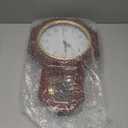 KANEODOT Regulator Wall Clock with Pendulum,Imitation Red Wood Plastic Wall Clock Battery Operated,Vintage Decorative Wall Clocks for Living Room,Farmhouse,Office,Bedroom,Kitchen,Wall Decor