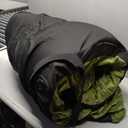 Large Roll-Up Dog Bed, Green Plush Top with Black Bottom