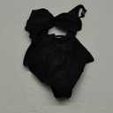 Charmo Womens One Piece Swimsuit Ruched Tummy Control High Cut Backless V Neck Bathing Suits Swimwear (Medium, 1a# Black)