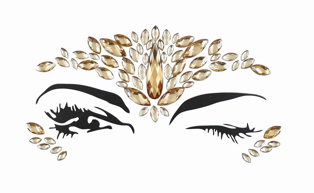 face jewels for makeup Festival Wedding Face Gems Temporary Tattoos mermaid halloween Bindi Fusion Headpiece Body Jewellery bindi face jewel(Topaz gold/SR16) face jewels for makeup Festival Wedding Face Gems Temporary Tattoos mermaid halloween Bindi Fusion Headpiece Body Jewellery bindi face jewel(Topaz gold/SR16)