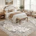 8x10 Area Rugs for Living Room: Non Slip Neutral Washable Brown Rug, Soft Stain Resistant Indoor Floor Carpets for Bedroom Dining Decor Farmhouse Home Office Kid & Pet Friendly