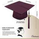CLERKMANS Unisex Matte Graduation Cap Gown Tassel Package, High School and University, Size 45