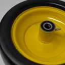 2 Pcs 13x6.50-6 Lawn Mower Tires Flat Free with 3/4" Chrome Steel Bearings, 13x6.50-6 Zero Turn Mower Front Tires, 13x6.5-6 Flat Free Lawn Mower Tires for Commercial Grade Lawn, 5.5"-7.5" Centered Hub (Yellow)