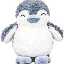 NuomiYue 11" Grey Penguin Stuffed Animals for Girls and Boys, Kawaii Animal Plush Toys for Babies and Kids, Cute Stuffed Penguin Plush Toys Birthdays, Christmas, Valentines Day Gifts, Party Favors