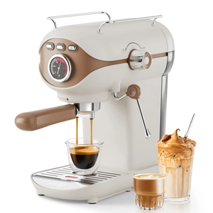 XIXUBX Espresso Machine, Compact Espresso Maker with Milk Frother, White | 20-Bar Pump, PID Control, Low Vibration Coffee Maker, for Small Kitchen, Home, Brews Latte, Cappuccino
