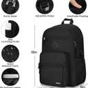 BIKROD Black Backpack for Men and Women, Backpack for School Teens Boys and Girls, Lightweight Casual High School Bookbag, Daily-use Travel Laptop Backpack Fits 15.6 Inch Notebook