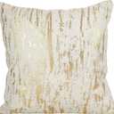 SARO LIFESTYLE Distressed Metallic Foil Design Cotton Floor Pillow, Gold, 27"