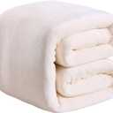 Polar Fleece Blankets King Size for The Bed Extra Soft Brush Fabric Super Warm Sofa Blanket 90" x 108"(Ivory King)