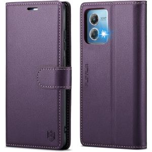 Wallet Case for Moto G Stylus 5G 2024, RFID Blocking Credit Card Holder, PU Leather Folio Flip Kickstand Protective Shockproof Cover for Motorola Moto G Stylus 5G 2024 (Purple)