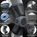 NEENCA Professional Knee Brace for Pain Relief, Medical Knee Compression Sleeve, Knee Support with Horizontal Knit Tech for Meniscus Tear, ACL, Arthritis, Joint Pain, Runner, Workout- FSA/HSA APPROVED (Gray, XL)
