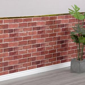 3D Faux Red Brick Wall Panel Peel and Stick,10 Pcs 12"X12", Small Brick, Ultra-Light Thin PVC Decorative Tile Wall Sticker, Designed for Quick DIY Wall Upgrades Indoor