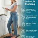 Ophanie Kitchen Mats for Floor, 3/4 inch Thick, 17x24 Anti Fatigue Cushioned Mat, Kitchen Rugs, Waterproof, Comfort Ergonomic Standing Mat for Office, Home, Sink, Black Non-Slip Ridged Bottom