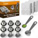 10pcs Reusable Capsules for Nespresso OriginalLine - Refillable Coffee Pods Stainless Steel Cups Compatible for Nespresso OriginalLine Machine (10pods+300Lids)