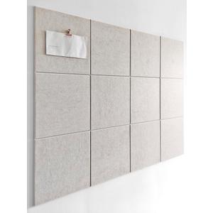 Large Cork Board Alternative - 12-Pack Felt Wall Tiles with Safe Removable Adhesive Tabs, Cork Wall Tiles Bulletin Board Home Office Essentials - Ivory