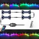 LED Grille Lights Dream Color,4 Pods DC 12V Cellphone APP Control, Music/Timing/Flashing Strobe Modes Truck Grill Lights for Ram F150 F250 F350 F450 TRD UTV (4 pods)