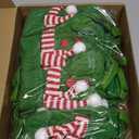 12 Set Mini Christmas Stockings Set 6 Inch Diamond Knitted Xmas Hanging Stockings with Kraft Paper Gift Tags Bells Christmas Tree Ornaments for Family Holiday Xmas Party Decorations