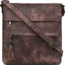 MASINTOR Crossbody Purses for Women, Multi Pocket Casual Crossbody Bag, Adjustable Strap Shoulder Bag with Tassel (Z-vintage Coffee)