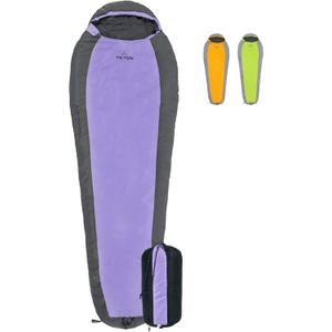 Teton 20F and 5F Degree Sleeping Bag; Lightweight, Warm Weather Mummy Sleeping Bags for Adults and Kids, Camping, Backpacking, Hiking (Purple)