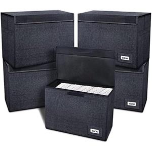 Leffis 5 Pack Comic Book Storage, Comic Book Box Collapsible and Stackable Comic Short Box, Moistureproof Comic Box with Lid and Label Slot 15.5" X 7.5" X 11.3" Holds 150 Comics