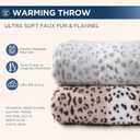 Westinghouse Heated Throw Blanket, Leopard Electric Throw Blanket, Luxury Faux Fur to Flannel Reversible, 6 Heating Levels & 2-10 Hours Time Setting, Machine Washable(Throw, 50"x60")