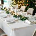 Pureegg Plastic Table Cloth Disposable 12 Pack, 54 x 108 Inch Table Cloths, Party, Picnic, Wedding, Decorative Tablecloths, Rectangle, White Plastic Cover, Leakproof & Sturdy, White