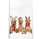 Christmas Golden Retriever Dog Kitchen Towels, Gifts for Golden Retriever Lovers Decorative Hand Towels for Bathroom Kitchen, Holiday Xmas Dog Dish Tea Towel Drying Cloth, 16x24 Inch
