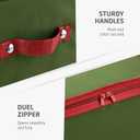 ZOBER Underbed Christmas Ornament Storage Box - Stores 72 Large 4" Ornaments, With Dividers - Tear Proof 600D Oxford Fabric, Ornament Organizer Storage Box, Durable Christmas Containers Holder - Green