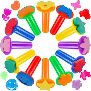 12Pcs Paint Stamps for Kids, Sponge Brushes for Painting, EVA Foam Stamps for Early Learning Finger Paint Drawing Crafts and DIY