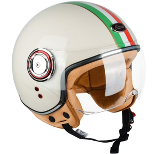 BEON Half Face Retro Vintage Motorcycle Helmet with Anti-Scratch Visor for Adults Moped Vespa, DOT & ECE Approved (X-Large, Beige)