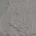 Babydoll Lingerie for Women Lace Up Mesh Chemise Nightgown with Garter Belt (XX-Large, White)