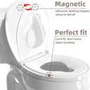 Toilet seat with toddler seat built in, Potty training toilet seat, Fits both adult and child, Slow-Close, Toddler toilet seat attachment, ROUND, Heavy Duty, White(16.5)