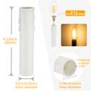 DiCUNO E12 Candle Socket Covers, 4 Inch Candelabra Base, Plastic Candle Covers Sleeves for Chandelier, 10 Pcs