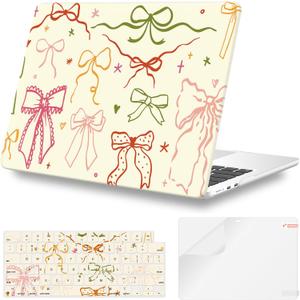iLeadon Compatible with MacBook Air 13.6 inch M4 Case, 2025 2024-2022 Release A3240 A3113 A2681, M3 M2 Protective Hard Shell Cute MacBook Air Case with Keyboard Cover &Screen Flip (Sweet Bow)