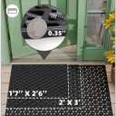 Color&Geometry Door Mat Outside Entrance with Drainage, Rubber Heavy Duty Dirt Trapper Waterproof Outdoor Welcome Mat, Outdoor Mats All Weather for Front Back Door Patio Entryway Entry, 19"X30" Black