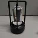 Portable Metal Table Lamp for Indoor/Outdoor ,Rechargeable Cordless LED Lamp, 3-Colour Infinitely Dimming Battery Powered Small Desk Lamp, Restaurant/Bedroom/Bar/Coffee Shop/Camping Light (Black)